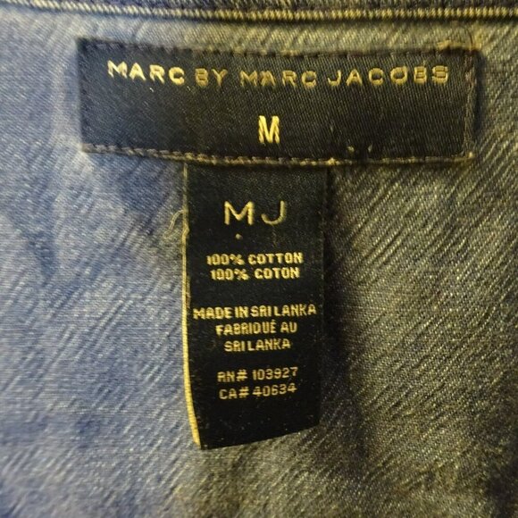 Marc by Marc Jacobs Medium Denim 3/4 Sleeve Zipper Front Drawstring Waist Dress - Picture 2 of 10